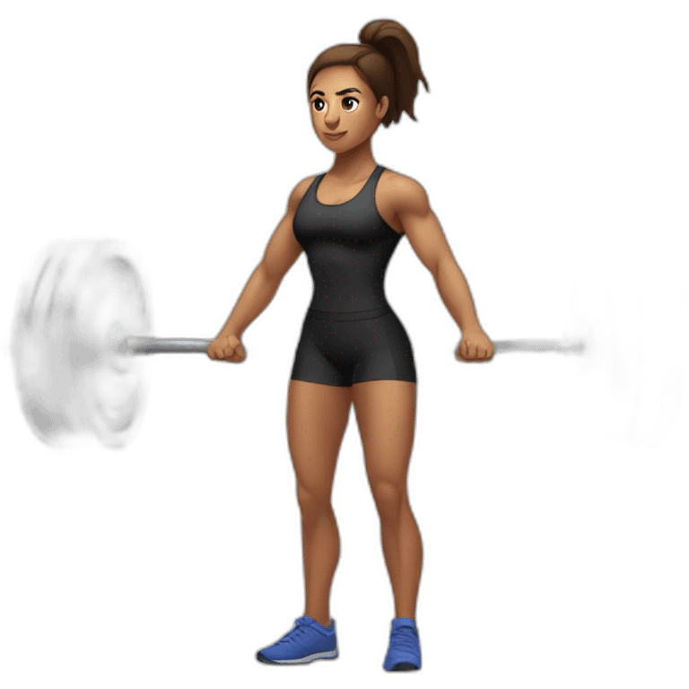 a woman doing deadlift emoji