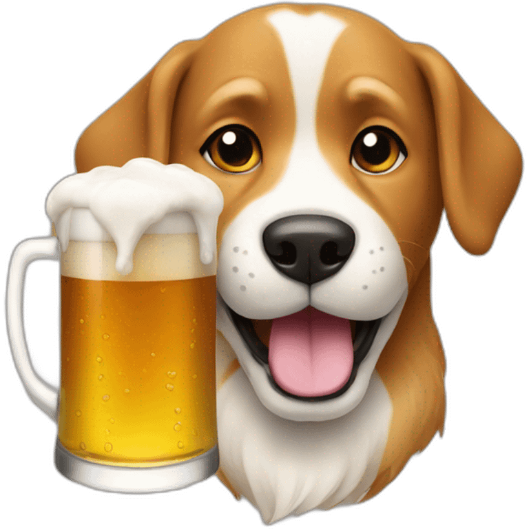 Dog drink beer emoji