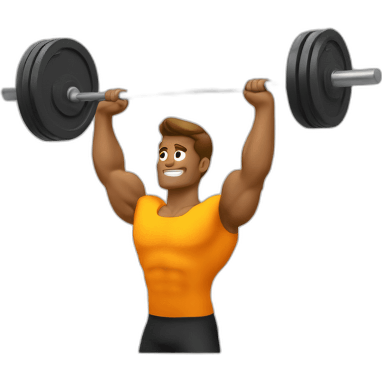 Overhead barbell press exercise emoji