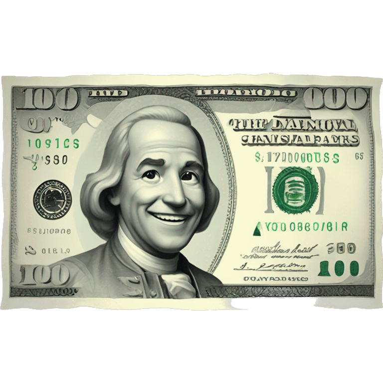 A smiling $100 bill emoji