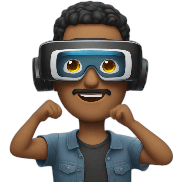 man using vr glasses emoji