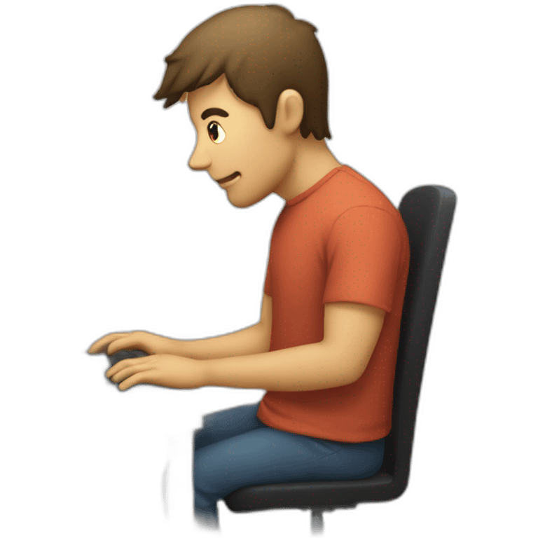 A person coding in a computer emoji