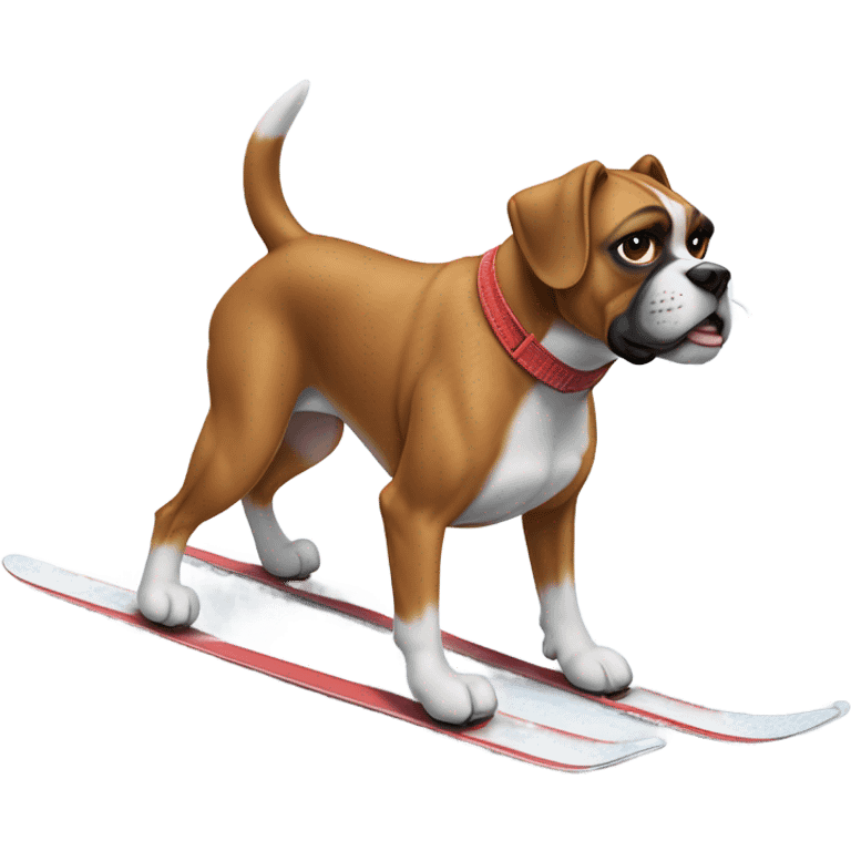 boxer dog skiing emoji