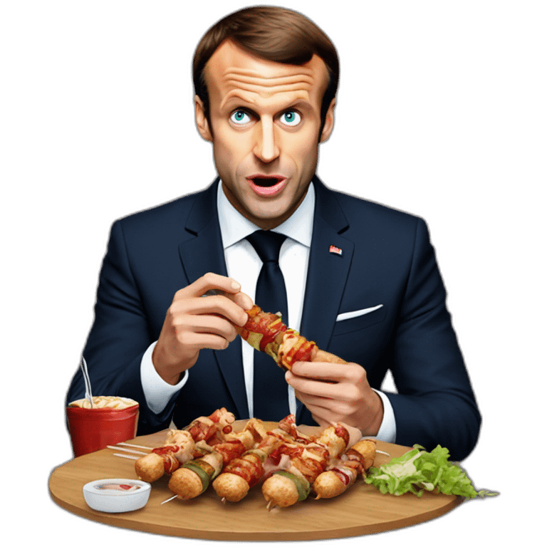 emmanuel macron eat kebab emoji