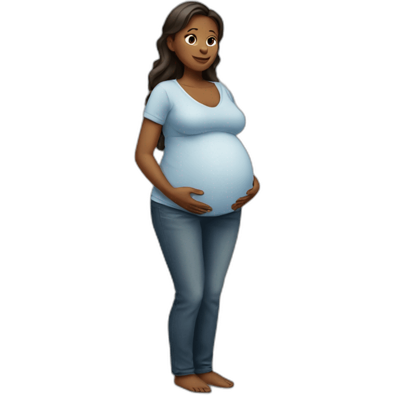 standing pregnant woman emoji