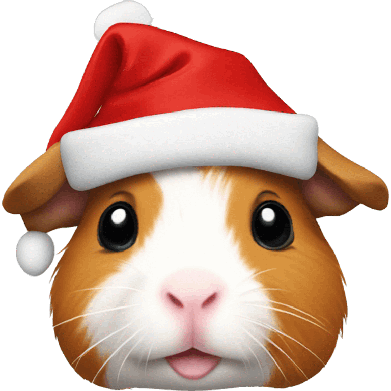 guinea pig wearing christmas hat  emoji