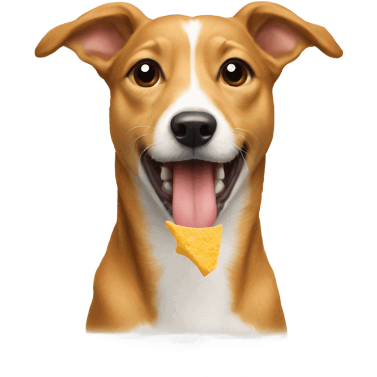 Podengo dog eating emoji