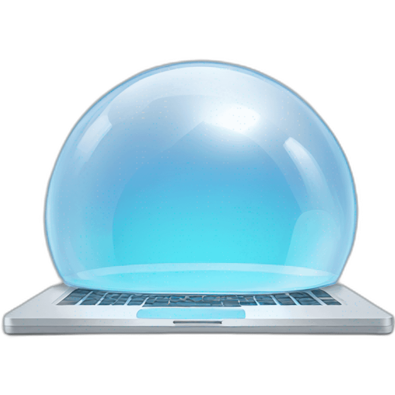 laptop in a crystal bubble emoji