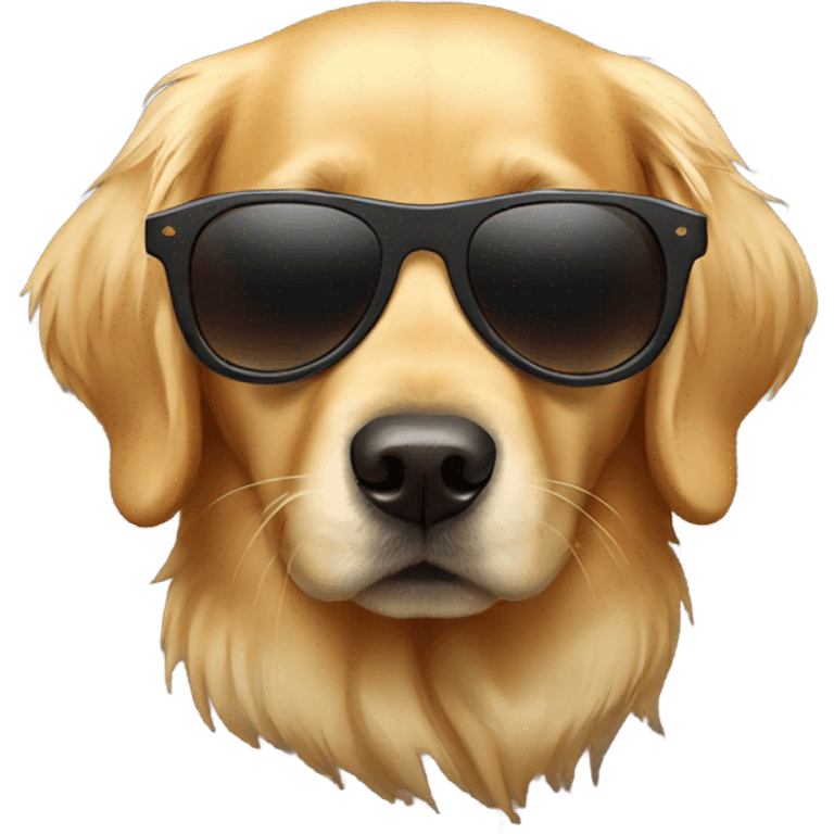 Golden retriever wearing sunglasses emoji