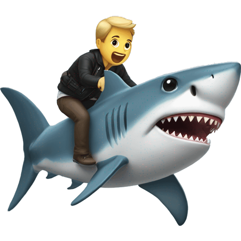 Riding a shark emoji