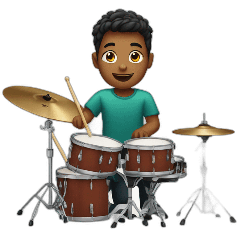 Boy is playing drums emoji