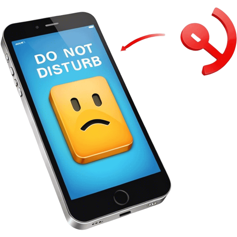 a mobile phone holding up a ‘do not disturb’ sign emoji