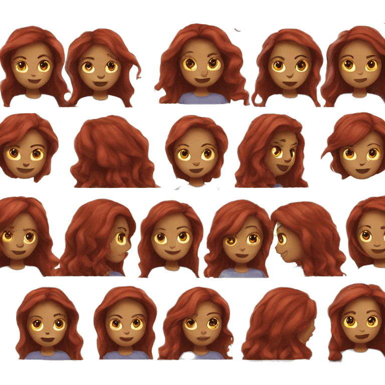 Girl with long dark red hair emoji