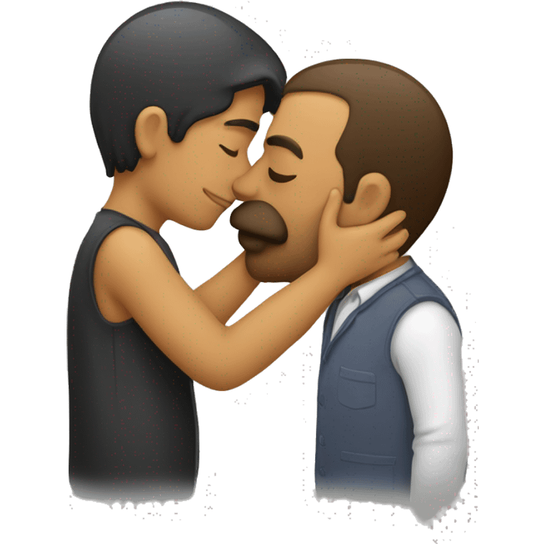 Beso con un hombre emoji