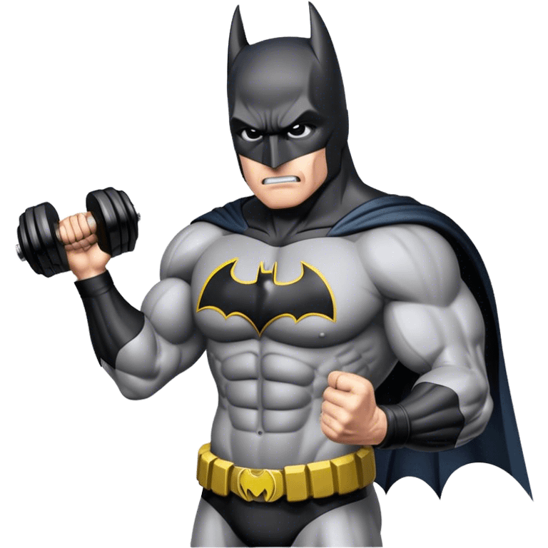 Batman with dumbell emoji