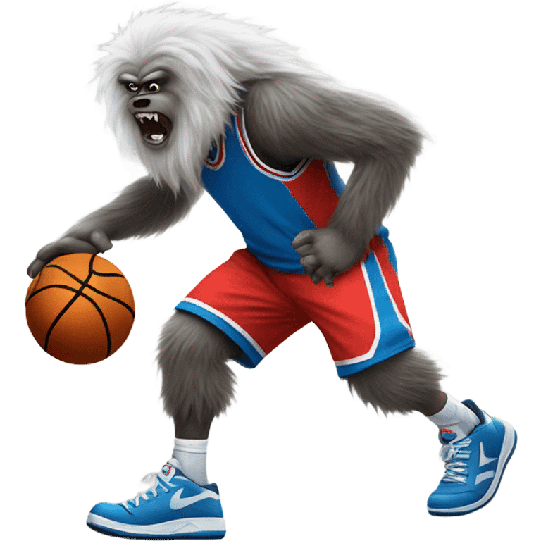 Yeti playing basketball  emoji