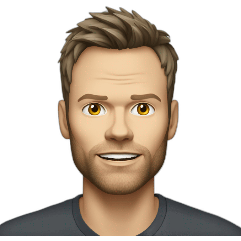 Joel McHale with gray eyes emoji