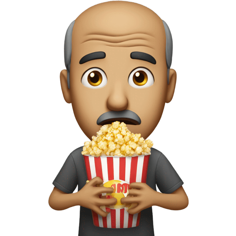 Dude Nervously eating popcorn  emoji