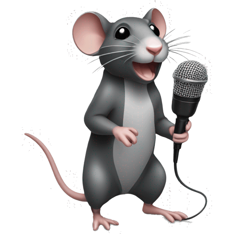 Rat with microphone emoji