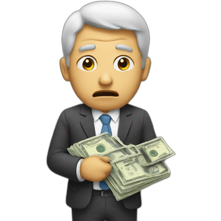 upset man with money emoji