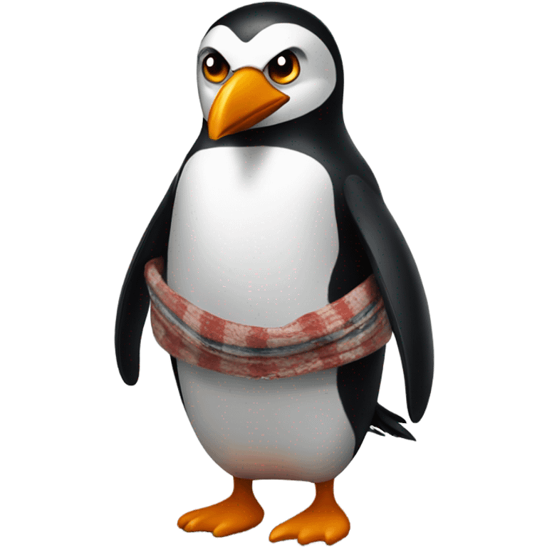 Angry penquin with a scarf  emoji