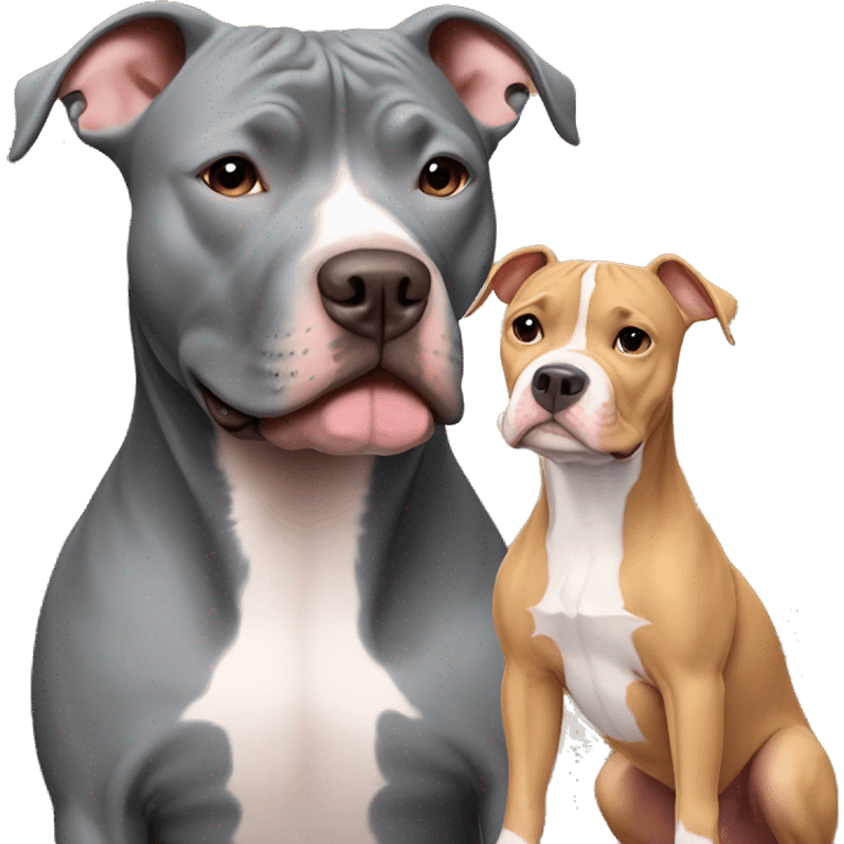 gray pitbull and tan pitbull emoji