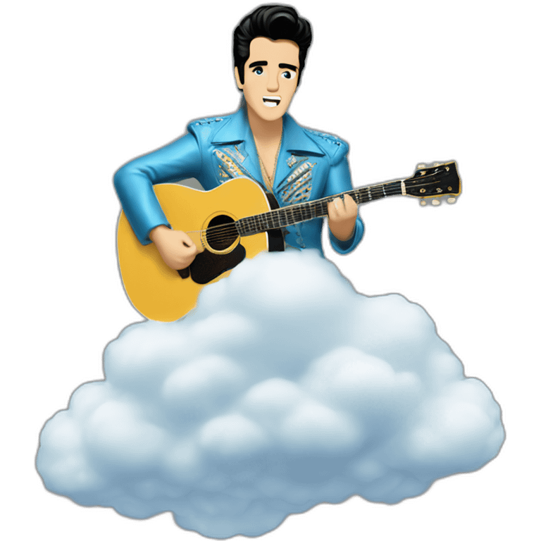 Elvis Presley singing on a cloud emoji