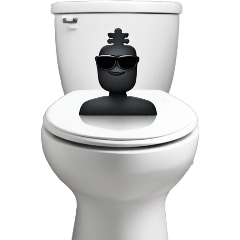 Chess piece with sunglasses on toilet emoji