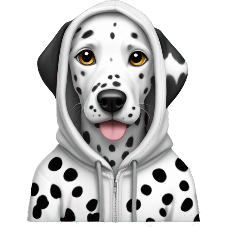 Dalmatian wearing hoodie emoji