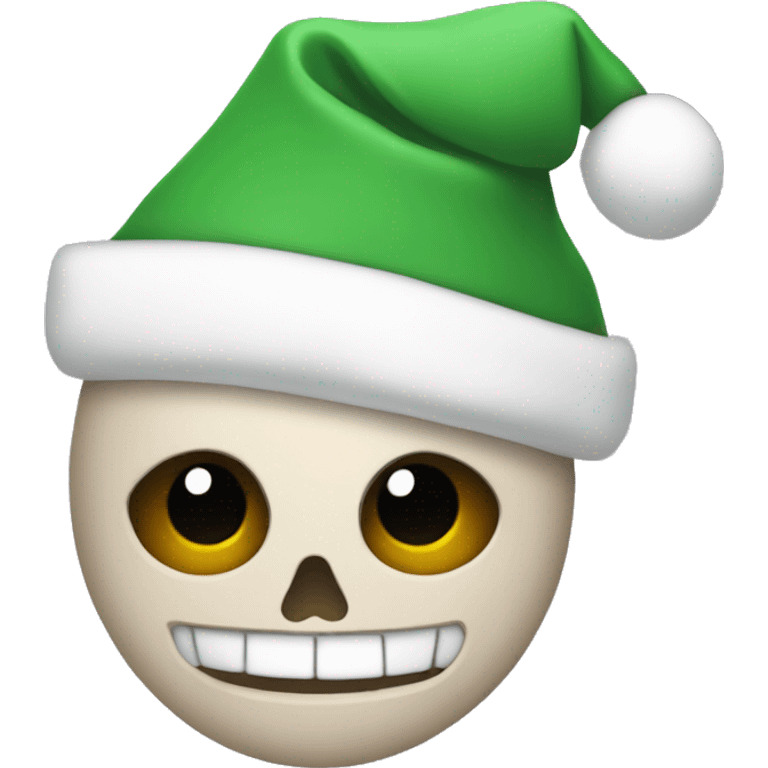 skeloton with a Christmas hat emoji