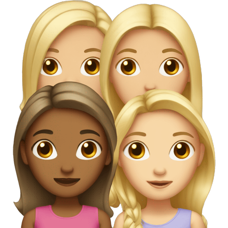 Three girls n blond brown  emoji