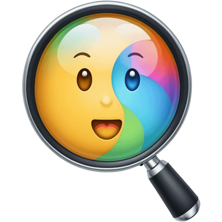 completely colored magnifier  emoji