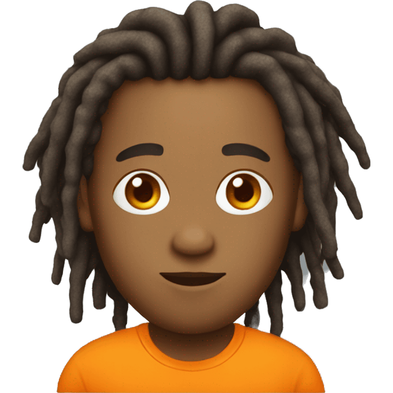 man with dreads with orange tshirt emoji