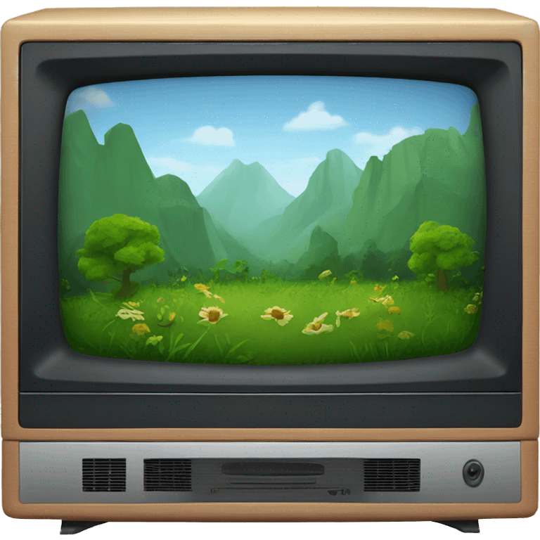 flat screen TV with nature documentary emoji