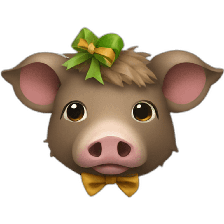 boar wrapped in a bow emoji