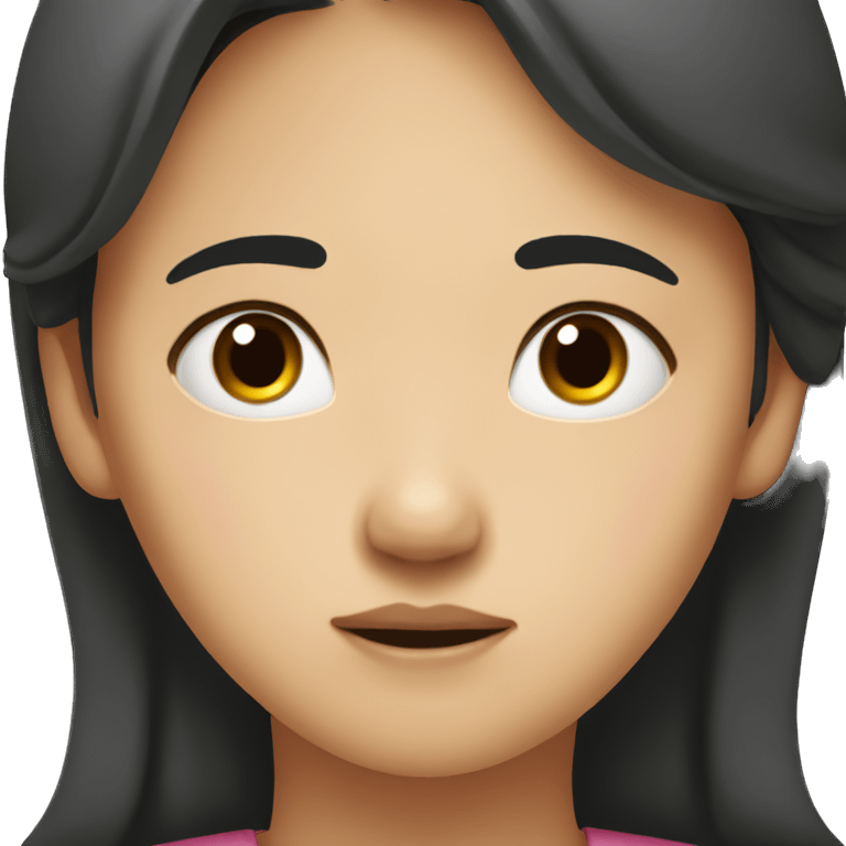 Worried, mother, Korean, Asian, black hair emoji