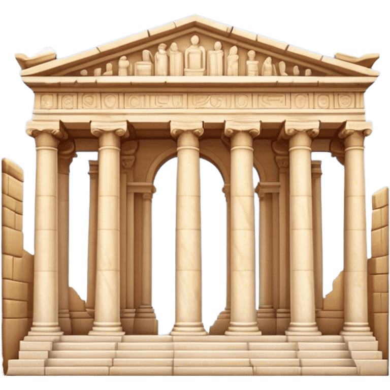 The Library of Celsus Landmark Emoji – Depicting its marble facade, carved columns, and statues. emoji