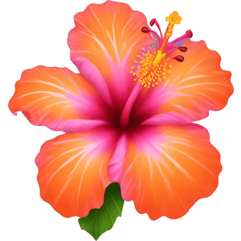 Pink and orange Hibiscus flower emoji