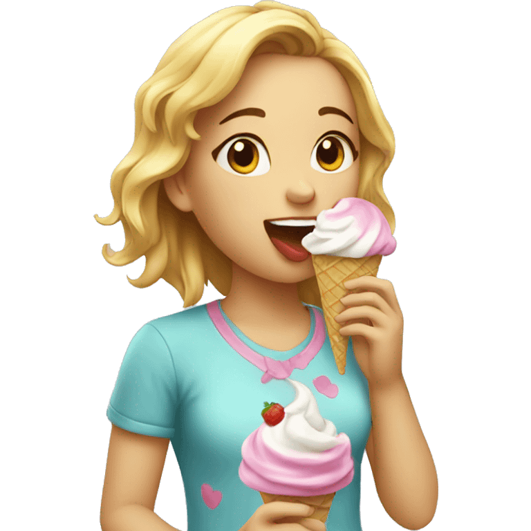 Girl licking icecream  emoji