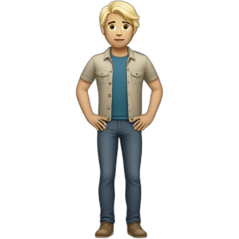 Man full body white blond hair emoji