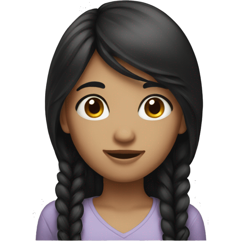 Long black hair girl emoji