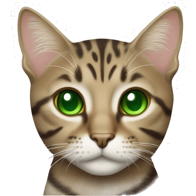 tabby cat with green eyes emoji