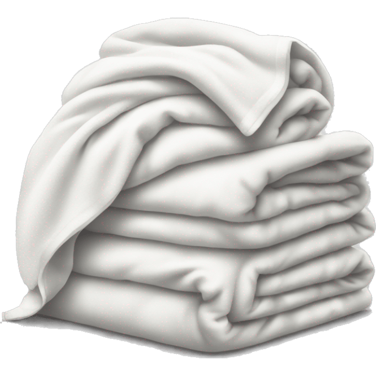 thick white messy blanket on bed emoji