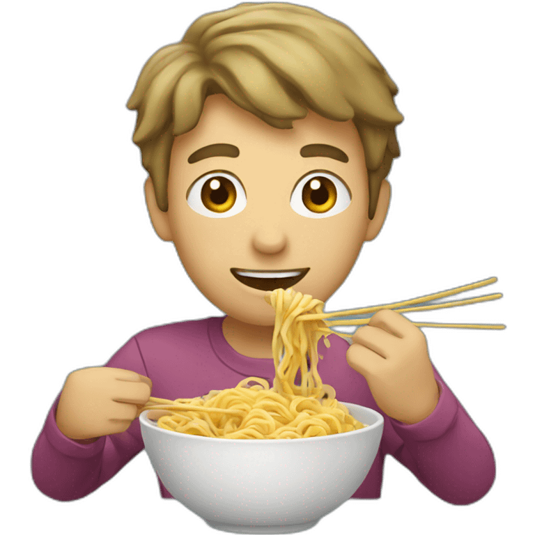 Person eating noodles emoji