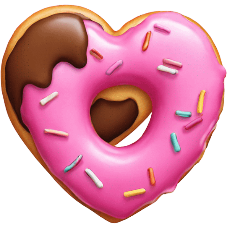 Pink heart with a donut  emoji