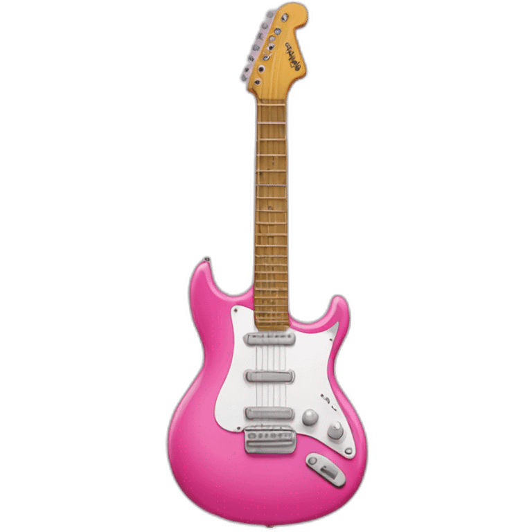 Pink electric guitar for women who sings songs emoji