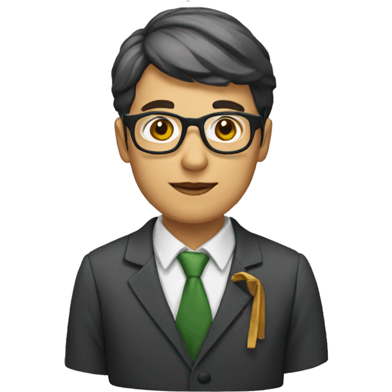 Teacher with glasses and stick emoji