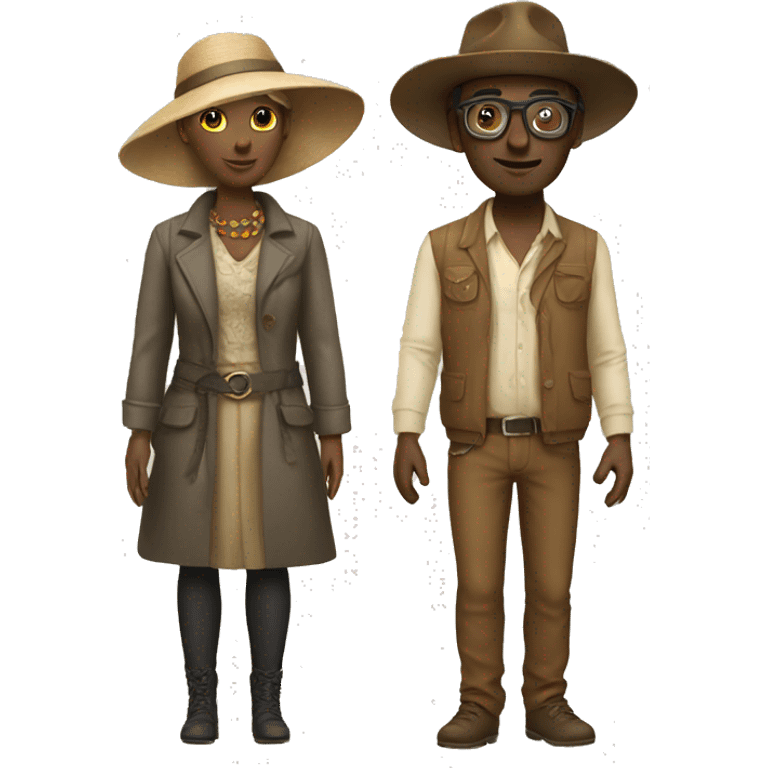 woman and man fashion archeologists emoji