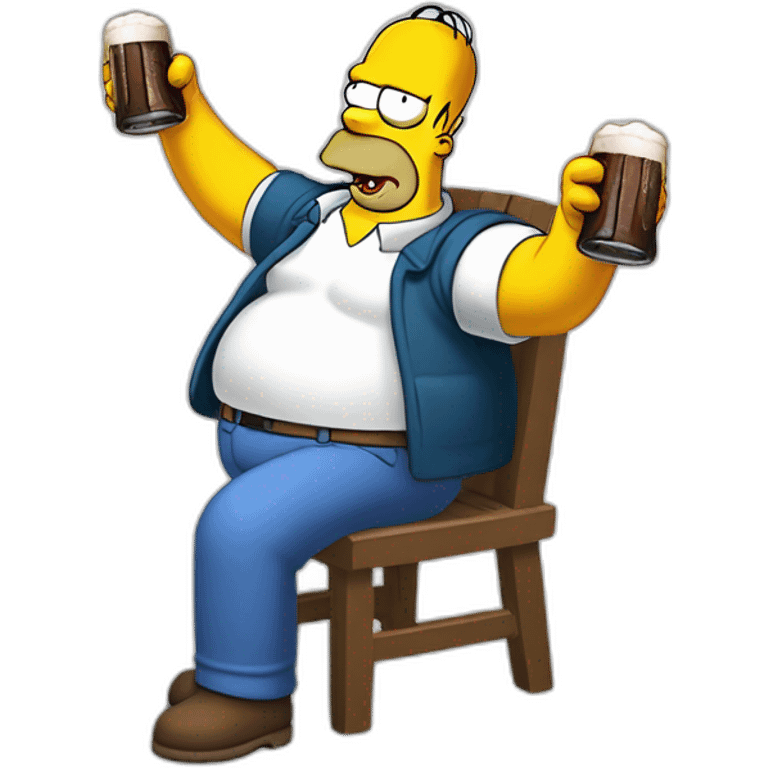 Homer Simpson boit une bière emoji