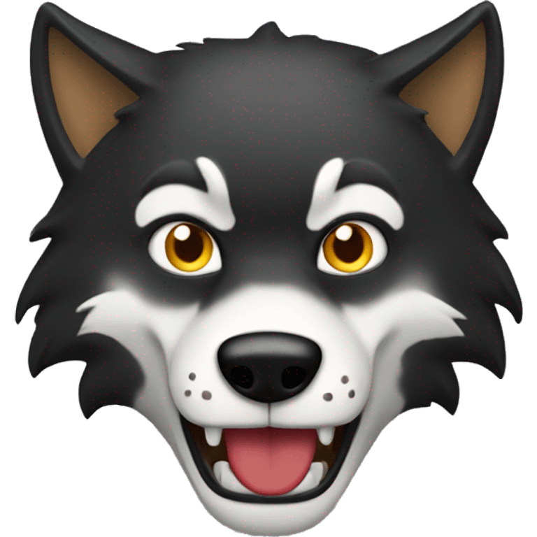 Loup noir méchant  emoji